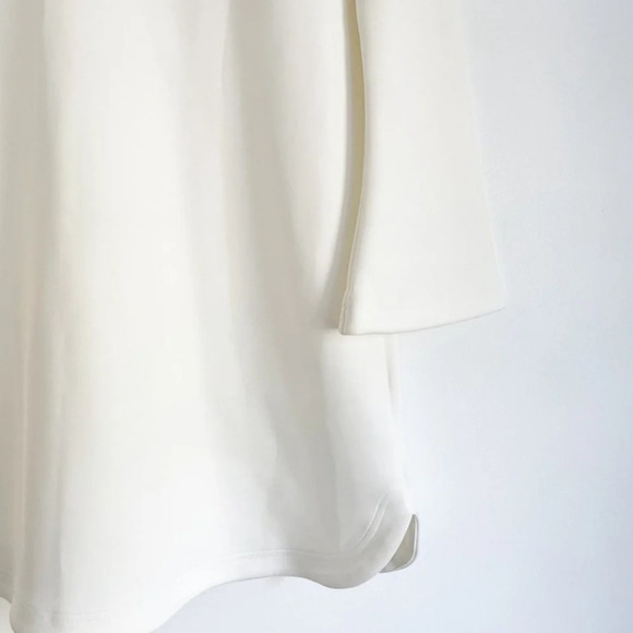 Pink Tartan Cream Jeweled V neck Trumpet Sleeve  Neoprene Swing Dress - Picture 7 of 10